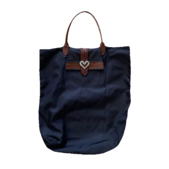 BRIGHTON Caroline Black Nylon Folding Tote Bag - Picture 2 of 5